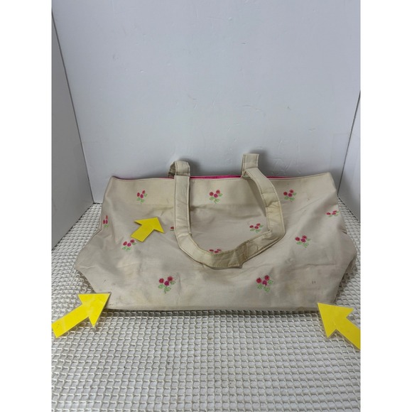 Pendleton Flower Embroidered Cotton Tote Bag White fair condition - Picture 10 of 11